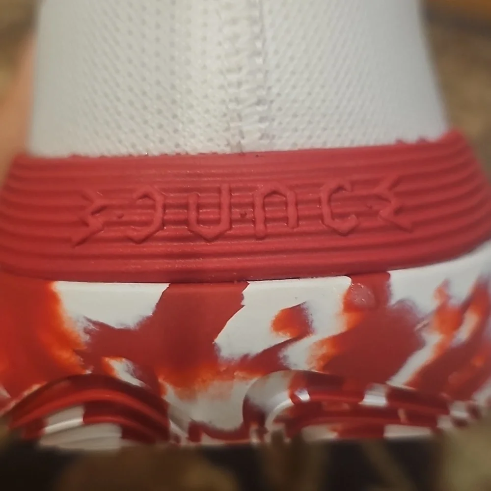 Adidas Exhibit Select White and Red High-Top Basketball Shoes - Picture 4 of 4